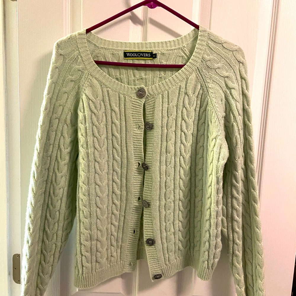 Wool lovers mint green cardigan. Size medium